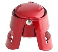 Fackelmann 49726 Bouchon à champagne rouge, bouchon pour bouteille de champagne et crémant, Acier, Silicone, Rouge, 4 x 5,5 cm