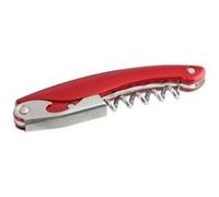 Fackelmann 49731 Tire-bouchon limonadier, tire-bouchon, tire-bouchon rouge, décapsuleur, ABS, Acier inoxydable, Rouge métallisé, 11 cm