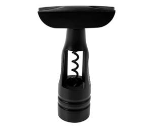 Fackelmann 49760 Tire-bouchon vis sans fin, Ouvre-bouteille de vin, Noir mat, Plastique, Acier, 15x4cm