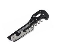 Fackelmann 49807 Tire-Bouchon Limonadier, Tire-Bouchon, Tire-Bouchon Double Levier, Coupe Capsule, Décapsuleur, Acier Inoxydable, Rouge, Noir, 13 X 1,5 Cm