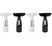 Fackelmann 49812 Tire-bouchon vis sans fin, tire-bouchon, tire-bouchon coloré, ABS, Acier trempé, Blanc, Noir, 15 x 4 cm (Lot de 2)