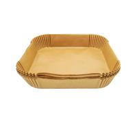 Fackelmann 50 Moules Papier Carrés pour Air Fryer 16 cm Antiadhésifs | Cuisson propre, Lot de 50, Format 16 x 16 x 4,5 cm, Papier brun, Passe au micro ondes