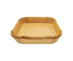 Fackelmann 50 Moules Papier Carrés pour Air Fryer 16 cm Antiadhésifs | Cuisson propre, Lot de 50, Format 16 x 16 x 4,5 cm, Papier brun, Passe au micro ondes