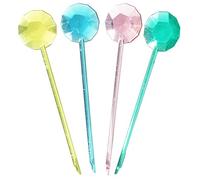 Fackelmann 50420 Diamant Pique de soirée Plastique Bleu/Vert/Rouge/Jaune 10 cm Lot de 15