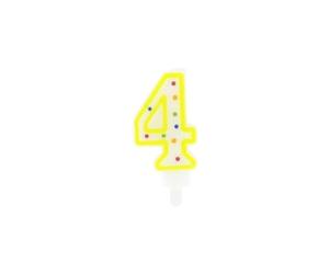 Fackelmann 52580 Bougie 4 ans, bougie anniversaire, bougie chiffre 4, bougie gâteau, Cire, Plastique, 8,8 x 4,3 cm, Blanc, Bleu