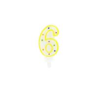 Fackelmann 52582 Bougie chiffre 6, bougie gâteau, bougie anniversaire, bougie 6 ans, bougie d'anniversaire, Paraffine, 8,4 x 4 cm