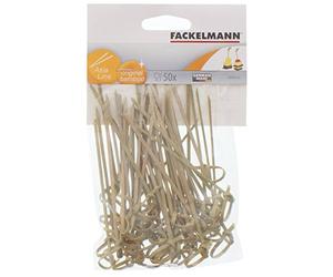 Fackelmann 56645 Lot de 50 mini pics à brochette, pics en bois, pic à brochette, Bois, 10 cm