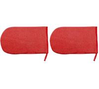 Fackelmann 59939 Gant ramasse poile d'animaux, gant pour poils de chat, gant pour poils de chien, Polyester, Rouge, 25 x 16 x 1,5 cm (Lot de 2)