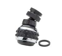 Fackelmann 61016 Régulateur Jet d'eau de Robinet pivotante M24x1, Noir