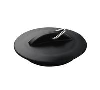 Fackelmann 61040 Bouchon d'évier Universel, Bouchon de lavabo, Bouchon évacuation évier, Plastique, Métal, Noir, 6 cm