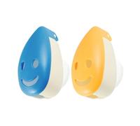 Fackelmann 61166 Deux étuis de Protection pour Tête de Brosse à Dents, Protège Brosse à Dent avec Capuchon, Support Brosse à Dents à Ventouse, ABS, PVC, Jaune, Bleu, 4,7 cm x 3 cm