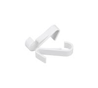 Fackelmann 61427 crochets pour serviettes de bain, crochet pour serviette, accessoires pour salle de bain, porte peignoir salle de bain, plastique, transparent, blanc, violet, 8 x 1,8 cm