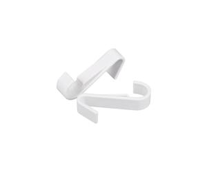 Fackelmann 61427 crochets pour serviettes de bain, crochet pour serviette, accessoires pour salle de bain, porte peignoir salle de bain, plastique, transparent, blanc, violet, 8 x 1,8 cm