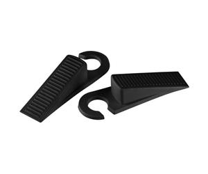 Fackelmann 61440 Butoir de Porte par 2, butoirs de Porte Design, Plastique, Noir, 10 cm