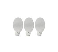 Fackelmann Crochets muraux adhésifs 61441 – Lot de 3, acier inoxydable 4,1 cm