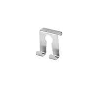 Fackelmann 61454 crochet porte, porte serviette, porte serviette salle de bain, crochet de porte sans perçage, porte manteau pour porte, en inox, 5,5 x 4,8 x 2 cm