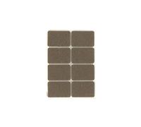 Fackelmann 62709 Rectangle en Feutre, Patin en Feutre, Patin de Chaise, Feutre Adhésif, Brun, 3,5 x 2,4 x 0,8 cm