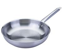 Fackelmann 66161 Poêle 24 cm en Acier Inoxydable 18/8, Tous Feux, Compatible Induction et Four, Cuisson Sans PFAS, Passe au Lave-Vaisselle, Manche Riveté
