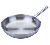 Fackelmann 66162 Poêle 28 cm en Acier Inoxydable 18/8, Tous Feux, Compatible Induction et Four, Cuisson Sans PFAS, Passe au Lave-Vaisselle, Manche Riveté