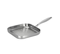 Fackelmann 66267 Grille de cuisson 28 cm en acier inoxydable 18/10 robuste triple structure pour tous feux dont induction et four, cuisson saine sans PFAS, passe au lave-vaisselle, plus intense