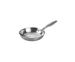 Fackelmann 66269 Poêle 20 cm en Acier Inoxydable 18/10, Structure Triply, Tous Feux Compatible Induction et Four, Cuisson Saine Sans PFAS, Utilisation Intensive, Passe au Lave-Vaisselle, Manche Riveté