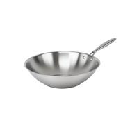 Fackelmann 66273 Poêle Wok 28 cm en Acier Inoxydable 18/10, Structure Triply, Tous Feux Compatible Induction et Four, Cuisson Saine Sans PFAS, Utilisation Intensive, Lave-Vaisselle, Manche Riveté