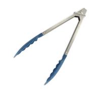 Fackelmann 670426 Pince de cuisine, pince à servir de cuisine, pince pour servir, Plastique, Acier inoxydable, Bleu, 23,5 x 3,3 x 4 cm