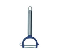 Fackelmann Éplucheur à légumes 670449 – Acier inoxydable, plastique – Bleu 17,4x6,7x4,5 cm