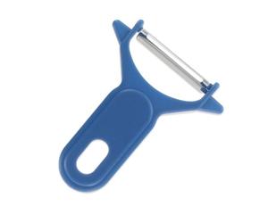 Fackelmann 670450 Mini éplucheur à légumes, mini rasoir à légumes, éplucheur, Acier inoxydable, Plastique, Bleu, 10,3 x 8,4 x 1,3 cm