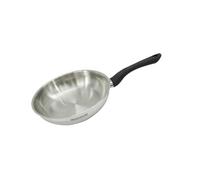Fackelmann 681852 Poêle 24 cm en INOX, Poêle de Cuisson, Poêle Tous Feux, Poêle Induction, Poêle sans PFAS, Acier Inoxydable 18-8, Gris, 24 x 5,5 cm
