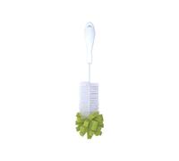 Fackelmann 686152 Goupillon pour bouteille embout éponge, goupillon de nettoyage, goupillon biberon, Plastique, Eponge, Vert, Blanc, 30,5 x 7 cm