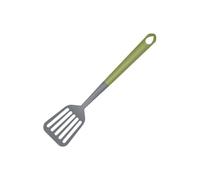 Fackelmann 687050 Pelle de cuisine ajourée, spatule de cuisine, pelle à servir, pelle de service des gratins, Polyéthylène issu de canne à sucre, 33 x 8 cm, Vert