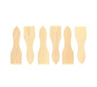 Fackelmann 8641650 Lot de 6 spatules à raclette, spatule pour poêlon par 6, spatule à raclette, spatule, Bois, 12,8 x 3,7 cm, Marron