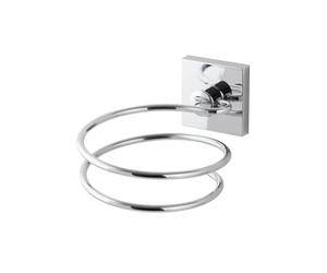 Fackelmann 86749 Support seche Cheveux Support sèche Cheveux Rangement Salle de Bain Rangement et Organisation de la Salle de Bain, Zinc, Gris, chromé, 10 x 8 x 13 cm