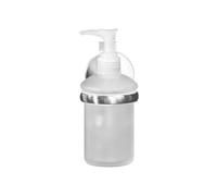 Fackelmann 86755 Distributeur de Savon, Distributeur Savon Mural, Distributeur, Porte Savon Mural, Porte Savon Liquide, Zinc, Gris, Chrome, 7 x 17 x 12 cm