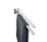 Fackelmann 86758 Porte Serviette Double Porte Serviette Murale Porte Serviette Salle de Bain Double Support Serviette Salle de Bain, Zinc, Gris, 5 x 6,5 x 47 cm