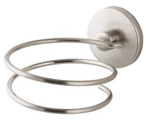 Fackelmann 86959 Support pour sèche-Cheveux, Env. 10 x 8 x 13 cm, Surface INOX brossé