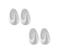 Fackelmann 9308550 Lot de 4 crochets muraux adhésifs, mural, pour torchon de cuisine, Plastique, Blanc, 5 cm