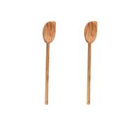 Fackelmann 9313550 Lots de deux cuillères en bois, Spatule bois, Ustensile de cuisine, Olivier, Bois, 30 cm