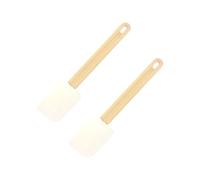 Fackelmann 9316450 Lot de 2 Maryses avec manche plat en résine, spatule de pâtisserie, spatule de cuisine, Résine, Silicone, Blanc, 32 x 7 x 1,2 cm
