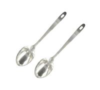 Fackelmann 9317750 Lot de cuillères à servir, louche plate, cuillère de cuisine, ustensile de cuisine, cuillère à soupe, Acier inoxydable, Argent, 31,5 x 7 cm