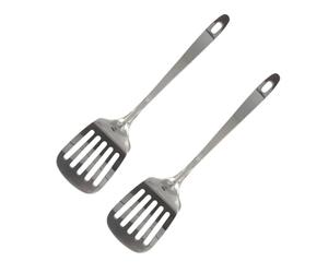 Fackelmann 9318150 Pelle à servir ajourée, pelle inox, spatule de cuisine, spatule, ustensile de cuisine, Acier inoxydable, Argent, 32,1 x 7,9 x 3 cm