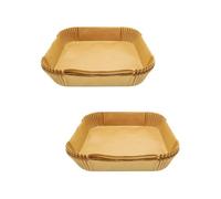 Fackelmann 9322050 Lot de 100 Moules en papier pour air fryer, Moule pour friteuse à air chaud, Moule pour friteuse sans huile, papier air fryer, 50 pièces, carré, Papier, 20 x 20 x 4,5 cm