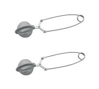 Fackelmann 9331350 Lot de 2 pinces à thé, pince à tisane, pince pour thé en vrac, boule à thé, infuseur à thé, infuseur de tisane, Acier inoxydable, Argenté, 15,5 x 4,3 cm