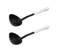 Fackelmann 9331650 Lot de 2 louches de cuisine, Ustensile de cuisine, Polypropylène, Nylon, Blanche, Noire, 30,5 cm x 10 cm x 6,3 cm