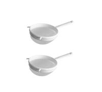 Fackelmann 9332250 Lot de 2 passoires en plastique, Tamis, Passoire chinois, Plastique, Blanche, diamètre 17 cm