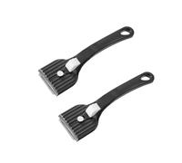 Fackelmann 9334150 Lot de 2 racloirs pour Plaque vitrocéramique, racloir plancha, grattoir, racloir, Plastique, Nickel, Gris ou Noir, 16 cm