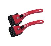 Fackelmann 9334350 Lot de 2 racloirs pour plaques vitrocéramiques et Induction, racloir plancha, grattoir Nettoyage, Plastique, Acier Inoxydable, Rouge, 17,8 x 2 x 6,4 cm