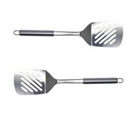 Fackelmann 9340550 Lot de 2 spatules de cuisine ajourée, Pelle à servir, Inox, Acier Inoxydable