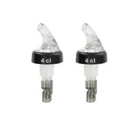 Fackelmann 9342250 Lot de 2 Doseurs à alcool à bille, doseur pour alcool 4 cl, bec verseur, doseur bouteille, bec doseur, Plastique, Transparent, 4 cm de diamètre
